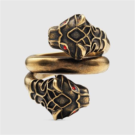 red gucci enamel tiger ring|Gucci tungsten ring.